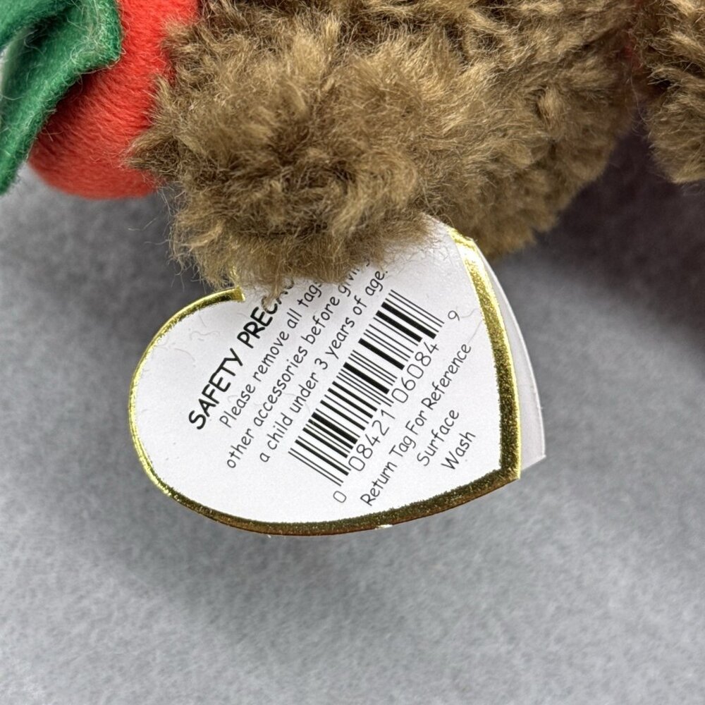 Peter Brown Bear Pumpkin Halloween Attic Treasures Plushie TY 1993 Posable 8" - Picture 10 of 12